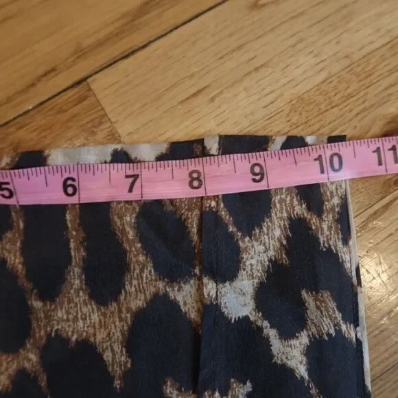 NWT GANNI leopard print top blouse short sleeve semisheer lightweight 36 breezy - Picture 16 of 16